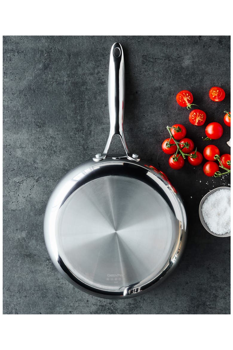 Valencia Stainless Steel Nonstick Frying Pan, Alternate, color, STAINLESS STEEL