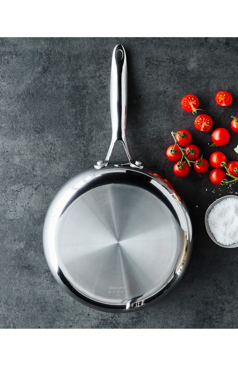 GreenPan Valencia Stainless Steel Nonstick Frying Pan, Alternate, color, Stainless Steel