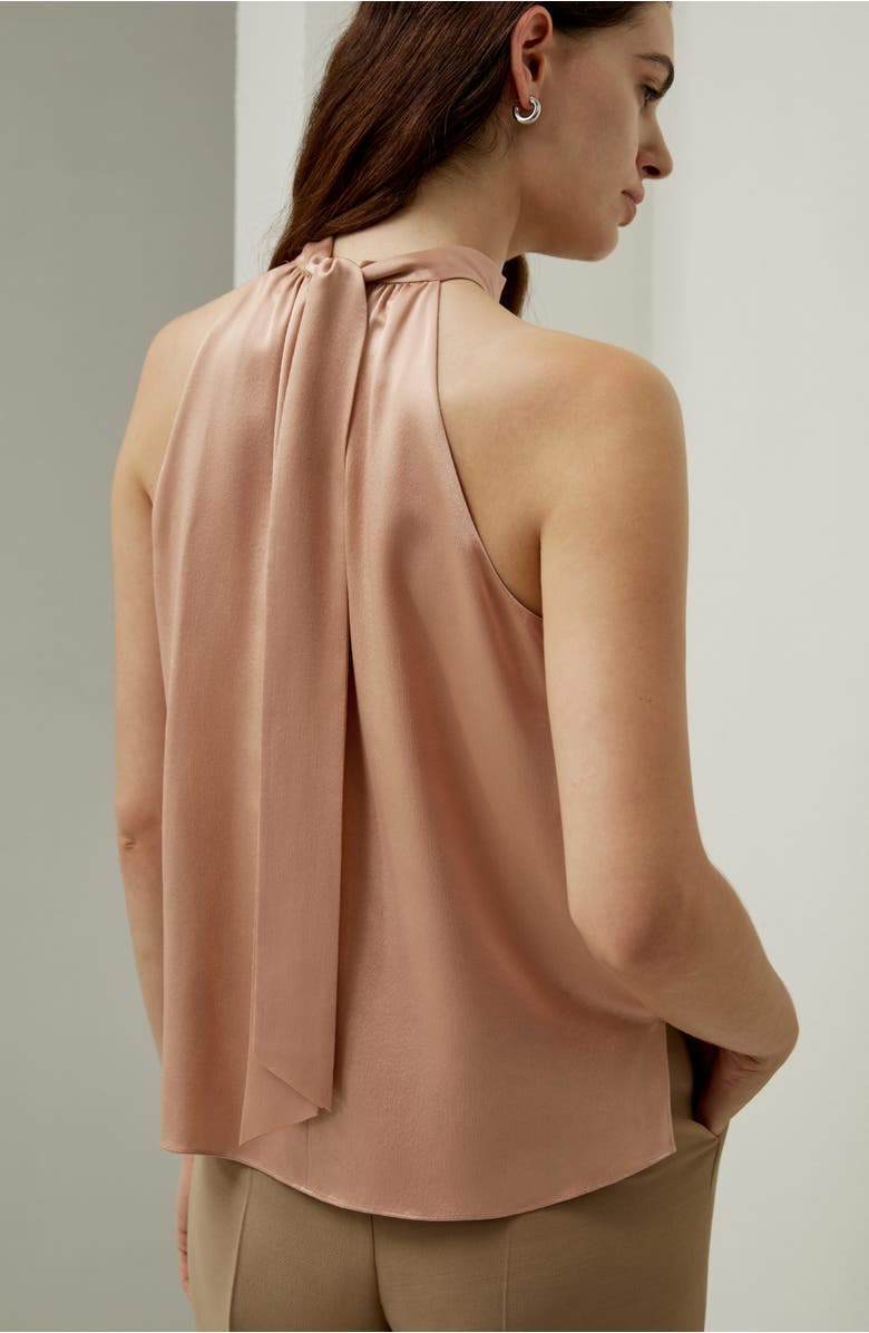 Lilysilk Graceful Breeze Silk Halter Top, Alternate, color, Quartz Rose