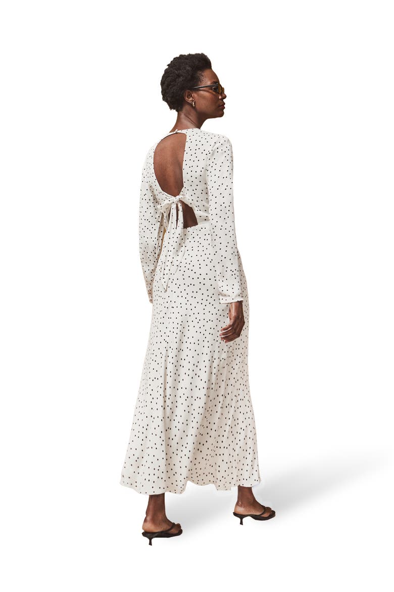 Polka Dot Tie Back Dress, Alternate, color, White