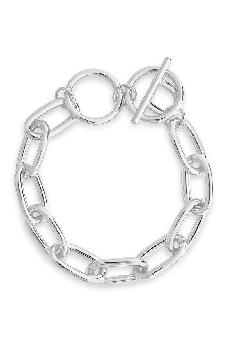 14K Gold Plated Linked Bracelet, Main, color, SILVER
