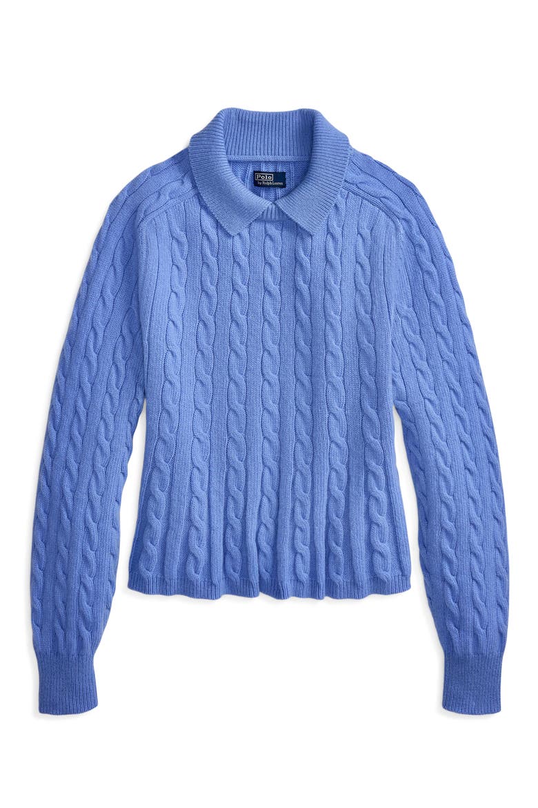Wool & Cashmere Polo Sweater, Alternate, color, NEW LITCHFIELD BLUE