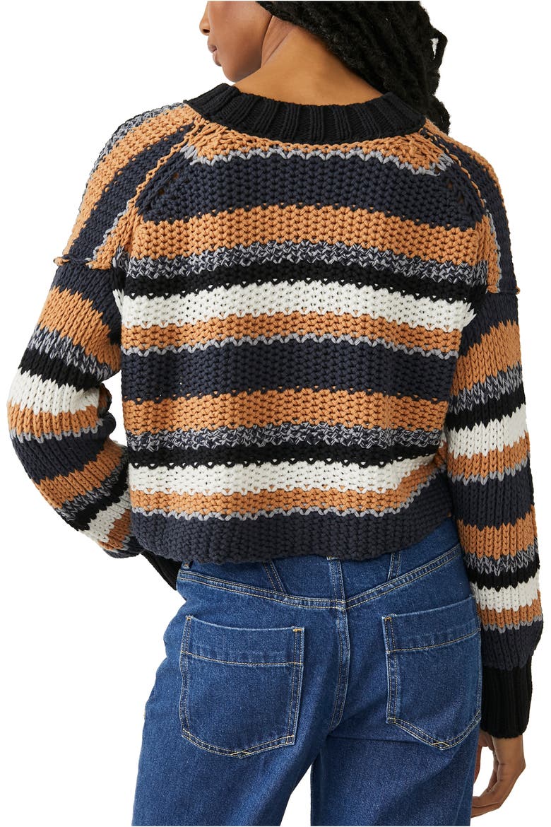 Devon Stripe Crop Sweater, Alternate, color, SUNFLOWER SEED