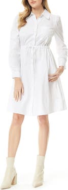 BY DESIGN Adira Long Sleeve Poplin Minidress