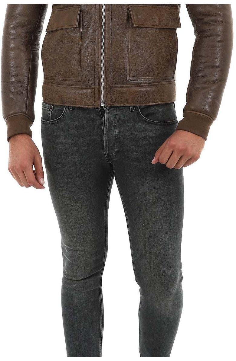 Furniq UK Percival Grained Shearling Jacket, Alternate, color, Camel Brown