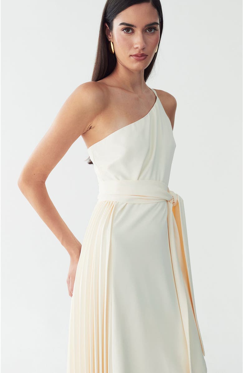 WILLA Gloss Midi Dress, Alternate, color, Off White