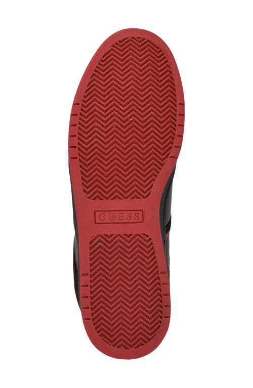 Guess Lasen Sneaker In Black/red