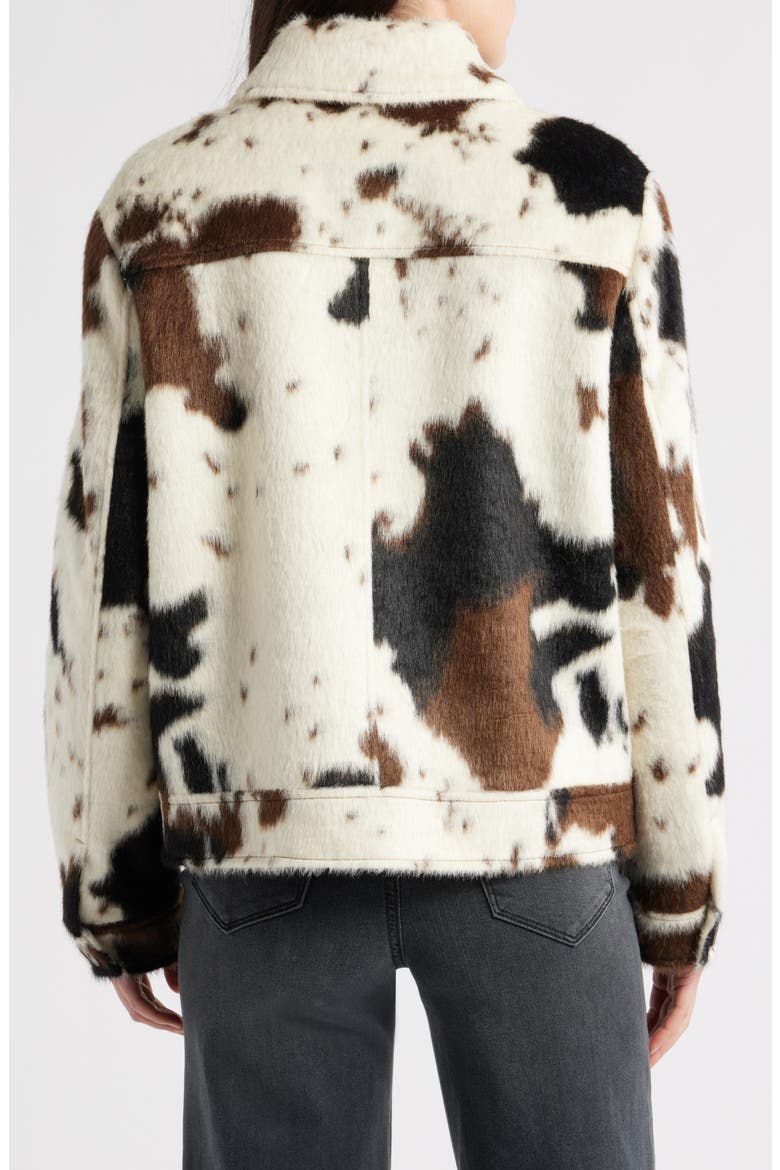 Cow Print Faux Fur Jacket, Alternate, color, COW PRINT