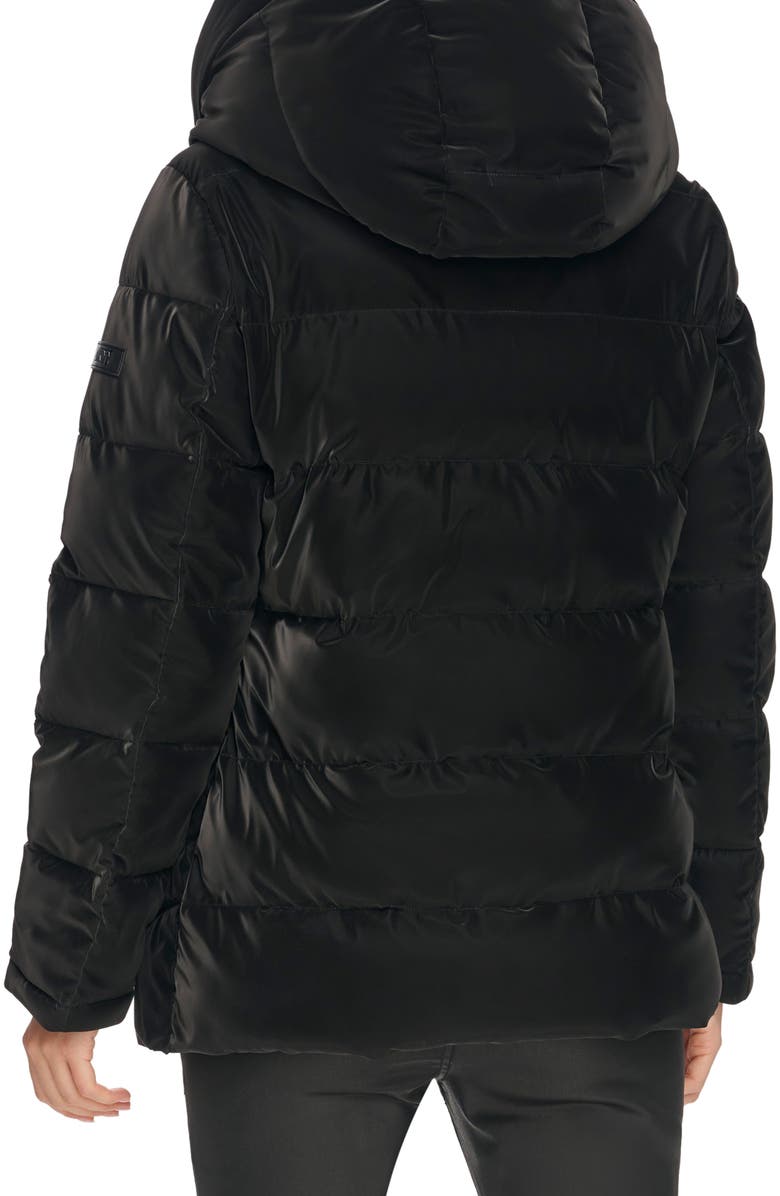 DKNY Water Resistant Faux Fur Lined Hood Puffer Jacket, Alternate, color, 