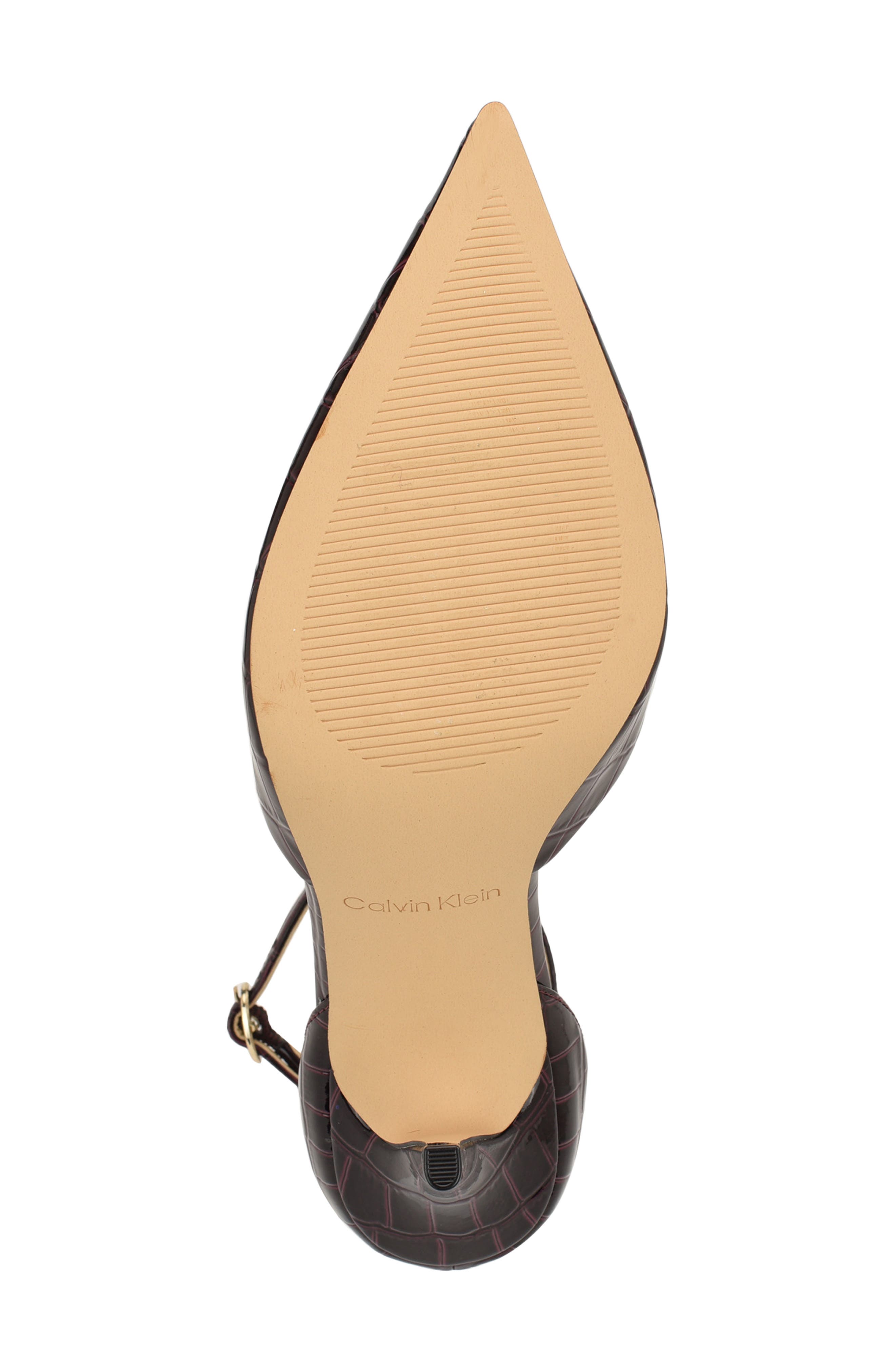 Olettia Ankle Strap Pointed Toe Pump, Alternate, color, WINE CROC