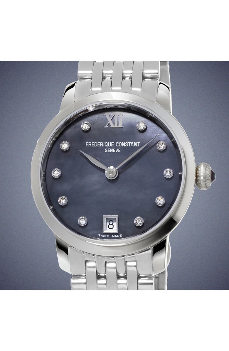 FREDERIQUE CONSTANT Slimline Bracelet Watch, 30mm, Alternate, color, Silver-Tone