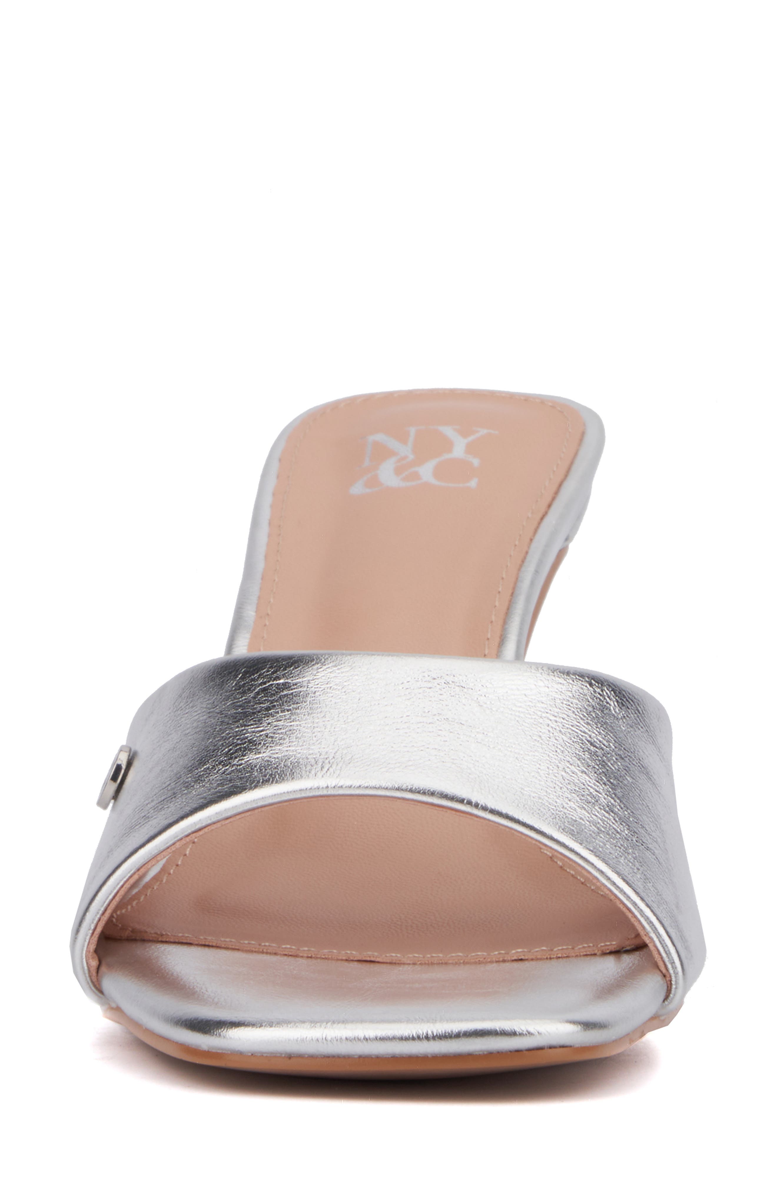 NEW YORK AND COMPANY Gaia Kitten Heel Sandal, Alternate, color, Silver