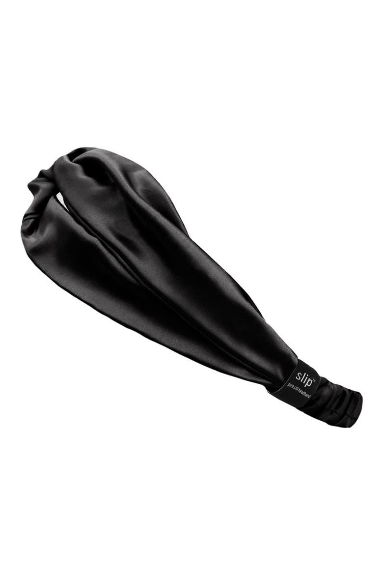 Pure Silk Twist Headband, Alternate, color, BLACK