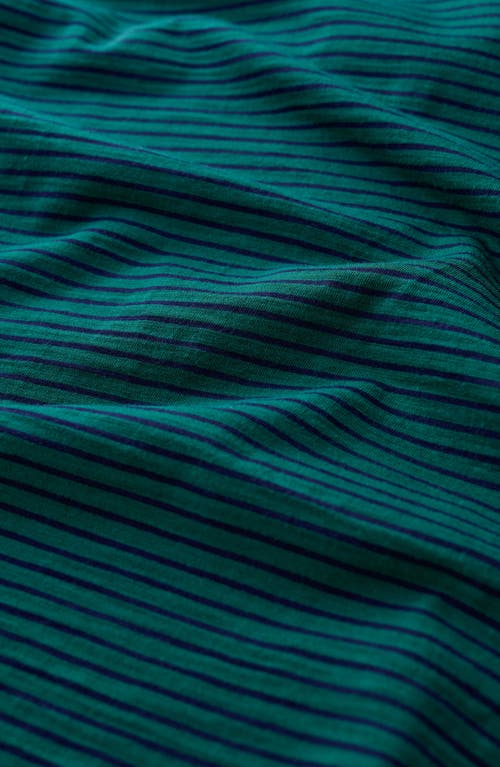 Seasalt Cornwall Tremayne Quay Stripe Organic Cotton Top In Green