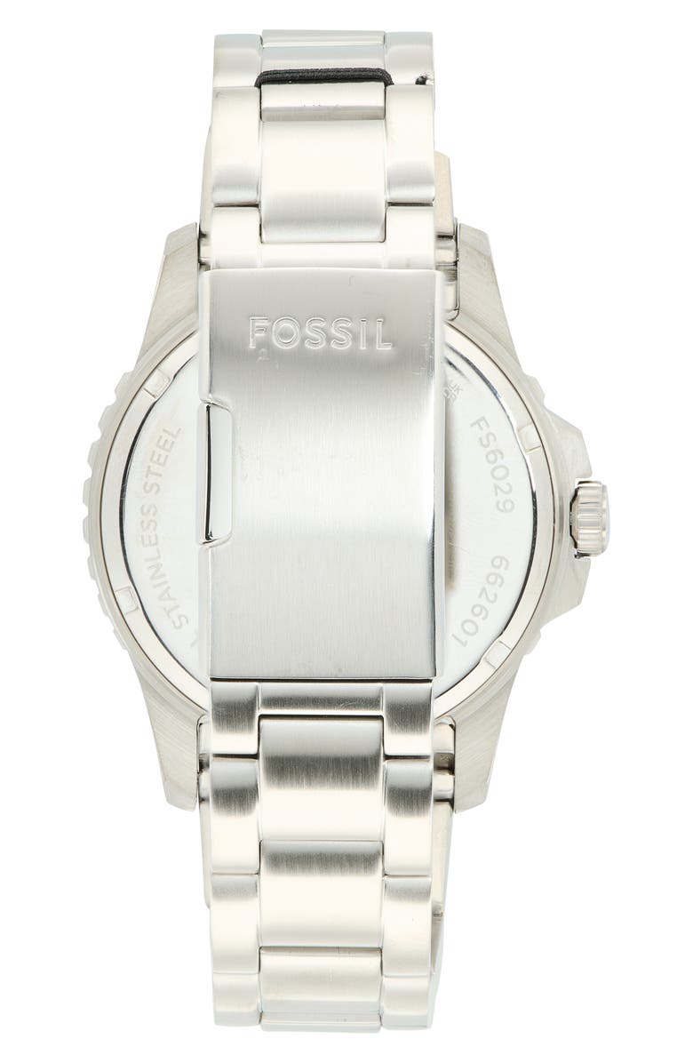Fossil Blue Dive Bracelet Watch, 42mm, Alternate, color, Silver