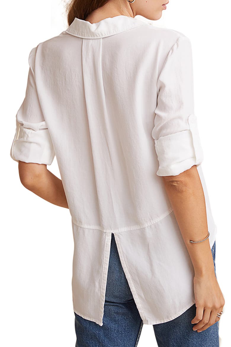 Split Back Button-Up Shirt, Alternate, color, WHITE