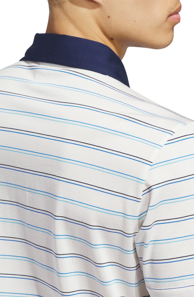 adidas Stripe Golf Polo, Alternate, color, Chalk White