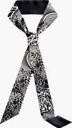 Jessie Zhao New York Silk Skinny Scarf Of Black Garden