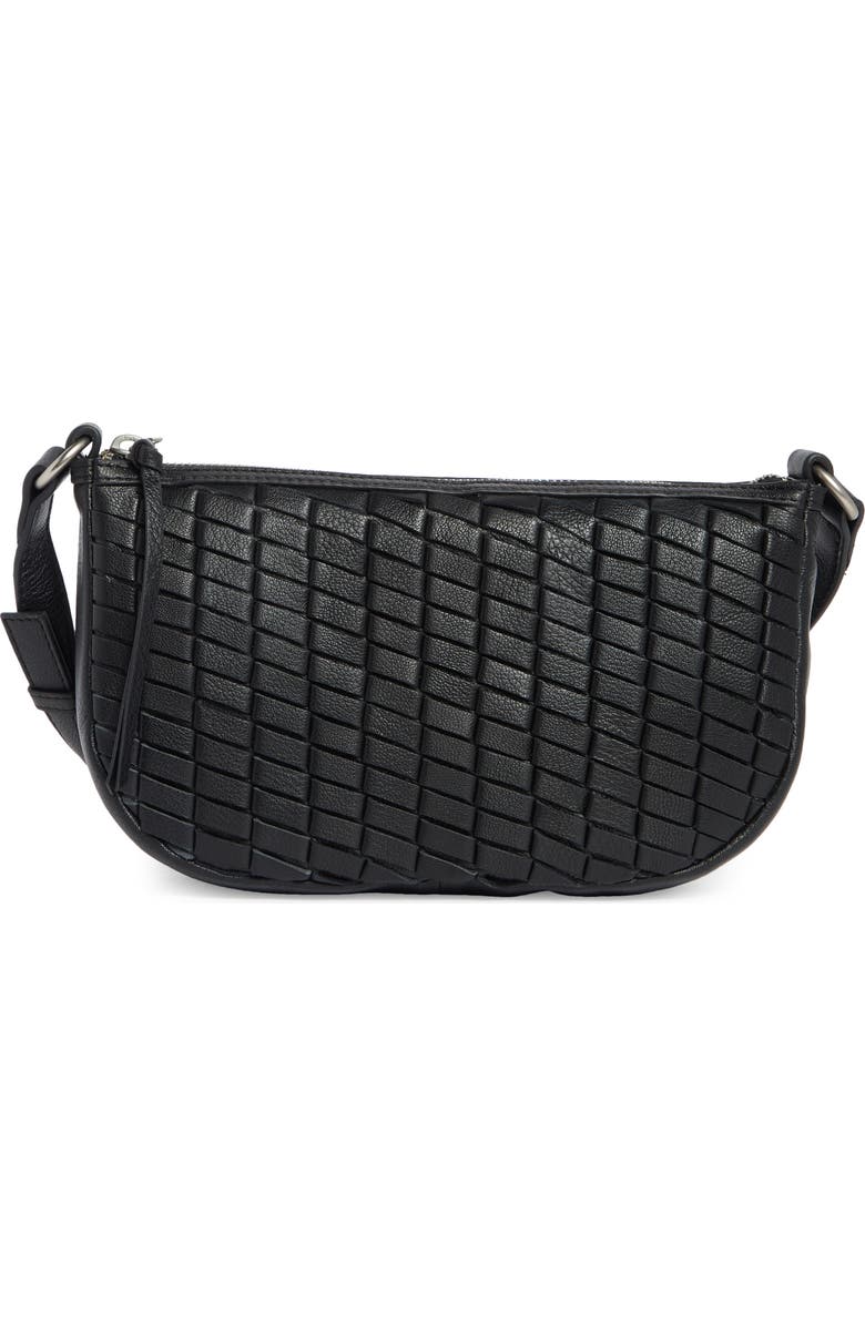 Lucky Brand Ziah Leather Crossbody Bag, Main, color, Black Goat Ddm Le