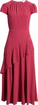 Caslon® Cap Sleeve Ruffle Dress