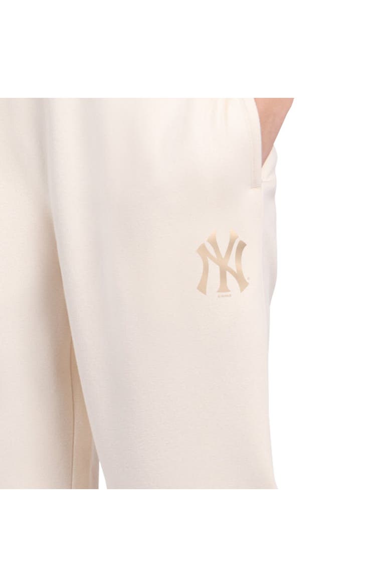 Women's Starter  Cream New York Yankees Pastel High Waisted Fleece Pants, Alternate, color, Cream