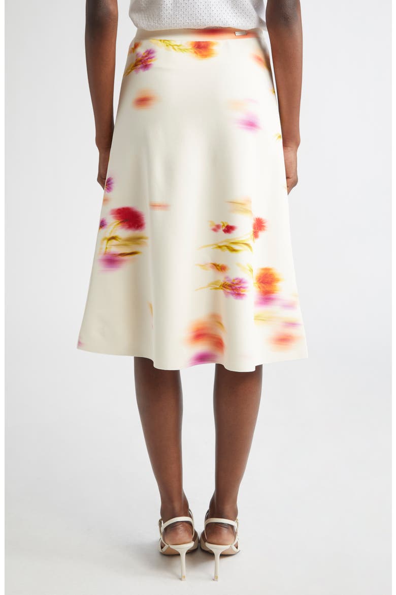Blurred Print A-Line Skirt, Alternate, color, MASCARPONE/ RED/ CHERIS