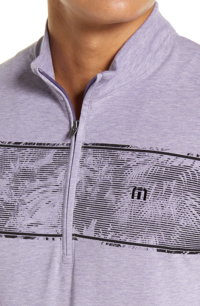 TravisMathew Floaties Quarter Zip Pullover, Alternate, color, Heather Mulled Grape