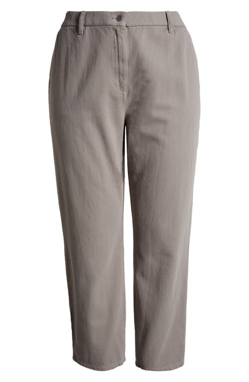 Eileen Fisher Ankle Taper Leg Organic Cotton Pants In Reed