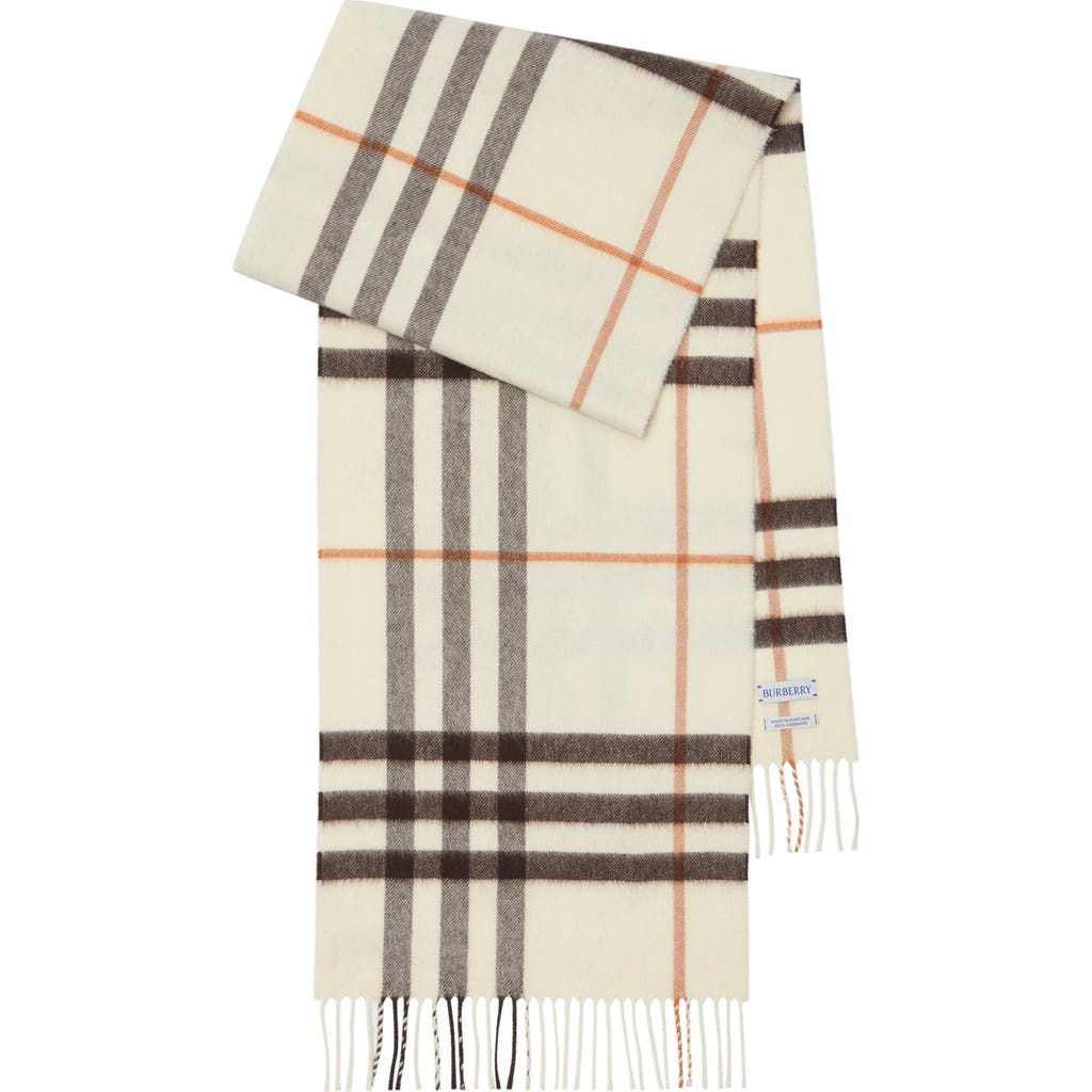Burberry Check Cashmere Scarf In Neutral