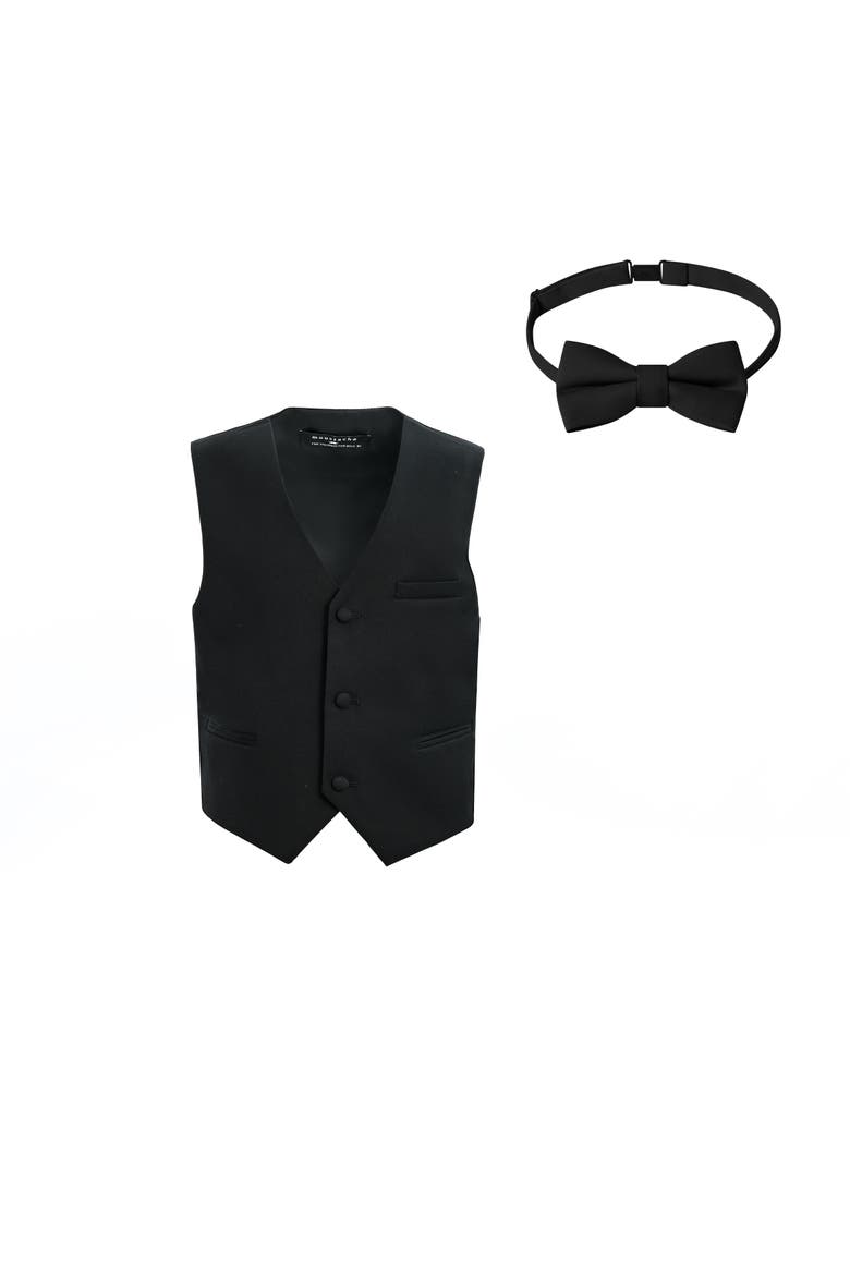 Vest & Bow Tie Set, Main, color, Black