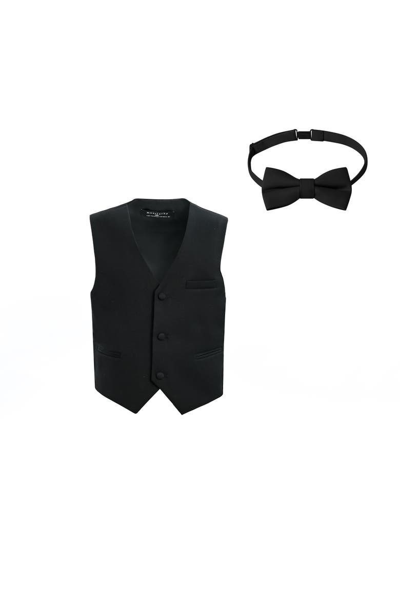 MOUSTACHE Vest & Bow Tie Set, Main, color, Black