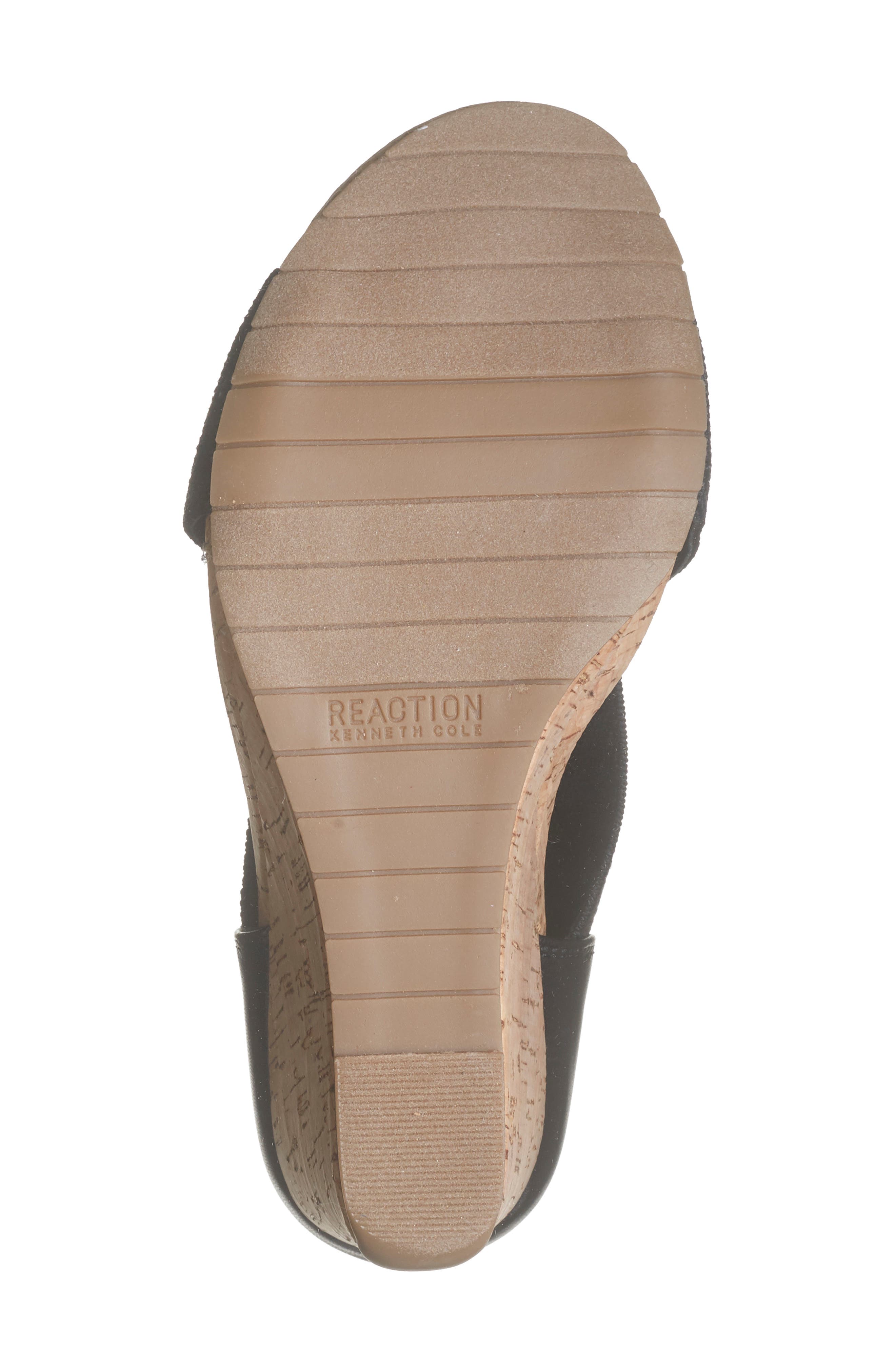 Reaction Kenneth Cole Gelena Stretch Wedge Sandal, Alternate, color, Black Elastic