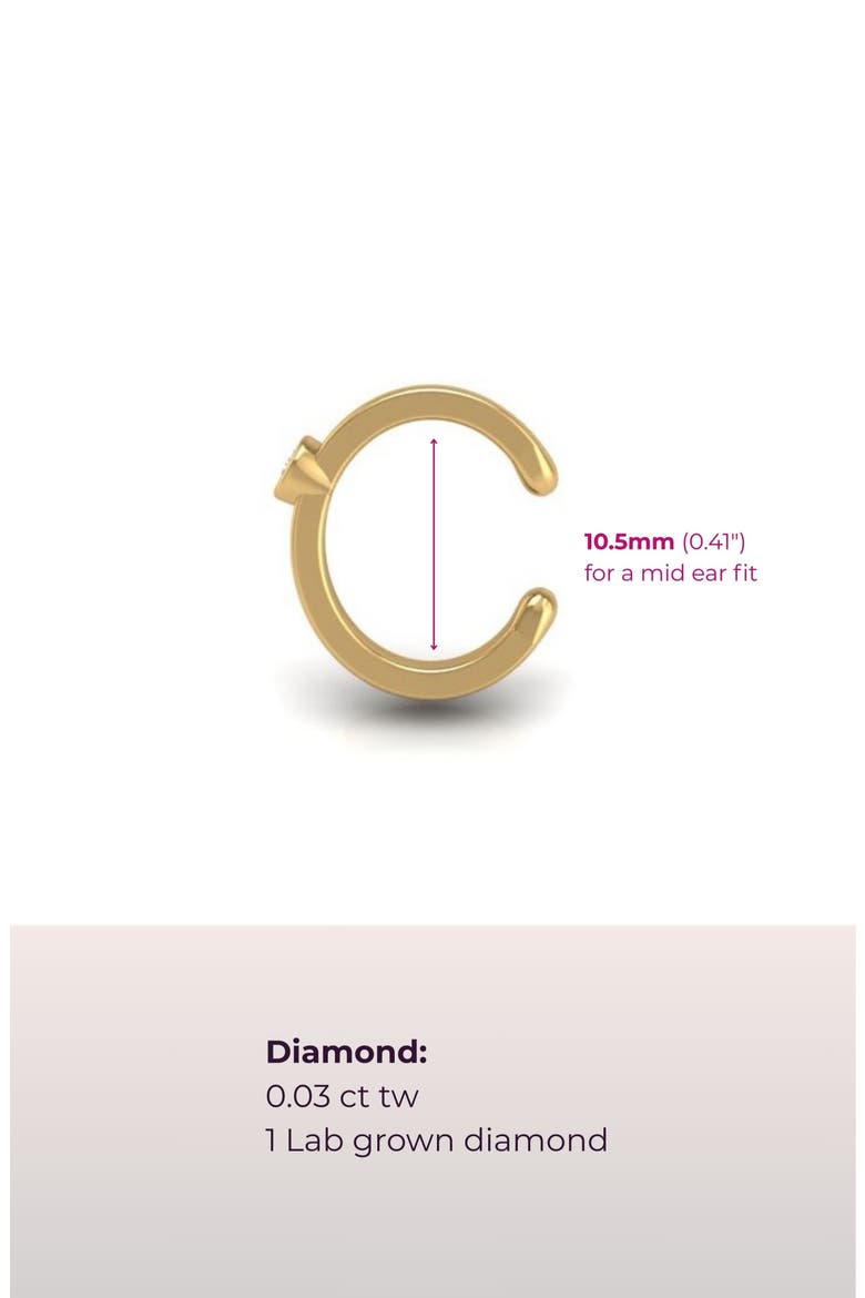 Muse Mid Ear Cuff, Alternate, color, Yellow Gold
