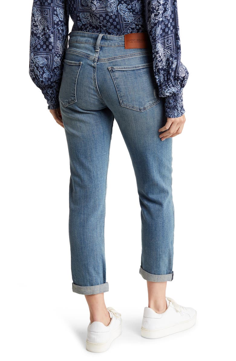 Lucky Brand Sienna Crop Cuffed Slim Boyfriend Jeans, Alternate, color, Azure Bay Clean