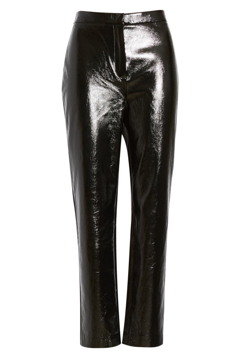 Straight Leg Faux Leather Pants, Alternate, color, BLACK