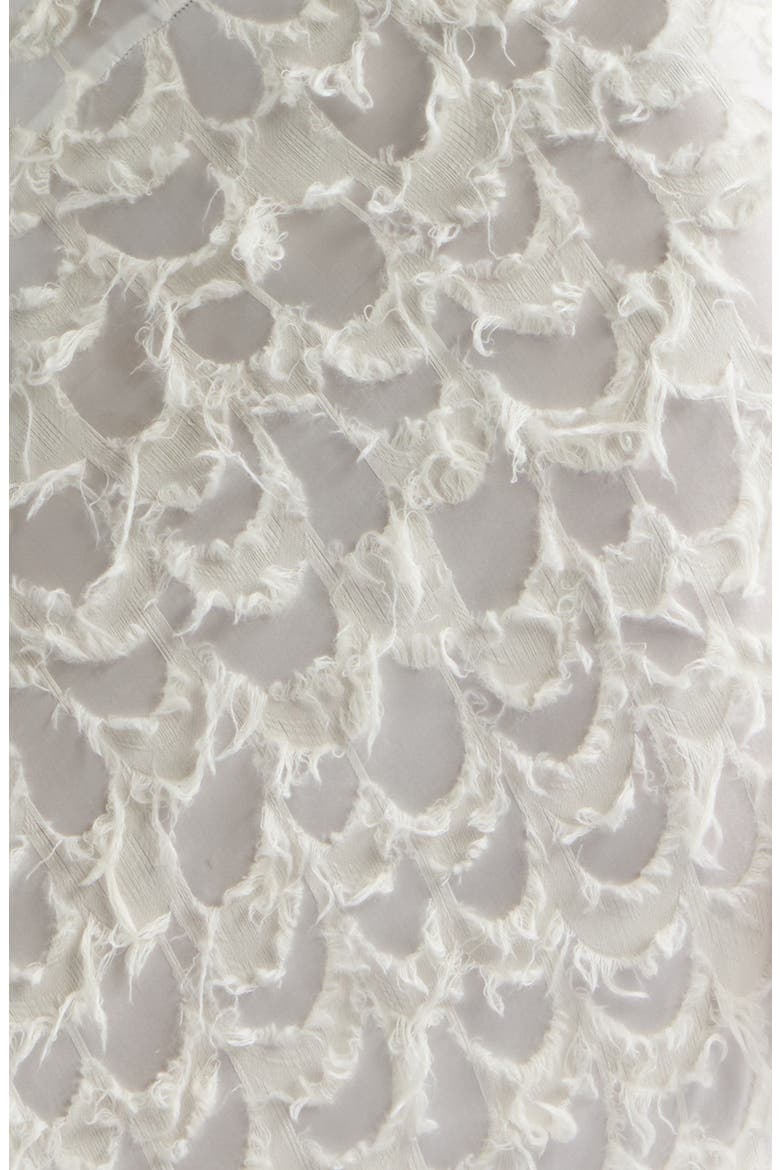 Aberdeen Long Sleeve Silk & Wool Fil Coupé Dress, Alternate, color, IVORY