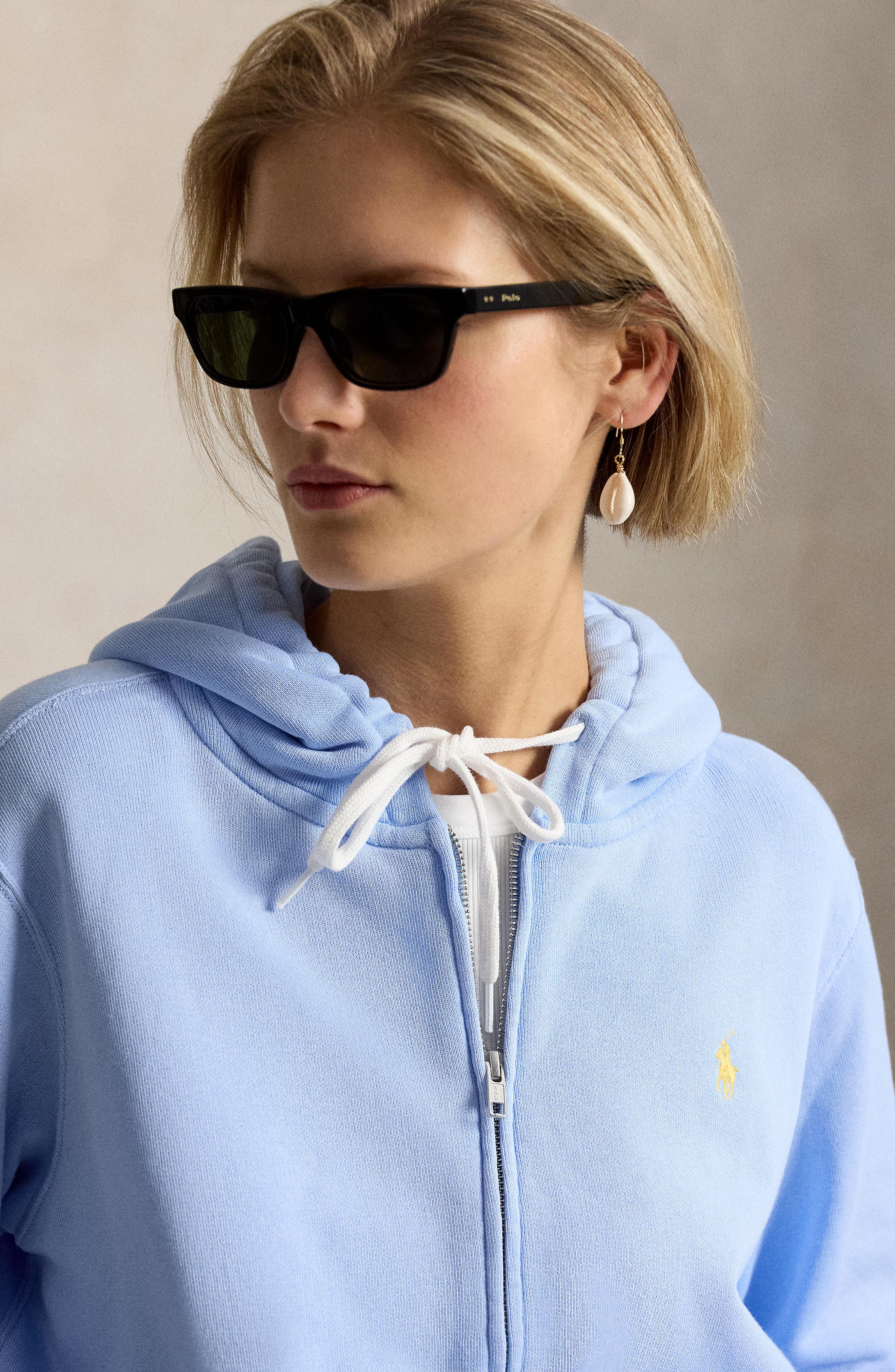 Polo Ralph Lauren Full Zip Cotton Blend Fleece Hoodie (Women