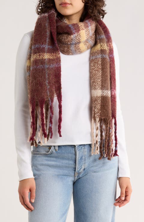 Tinsel Shine Plaid Scarf