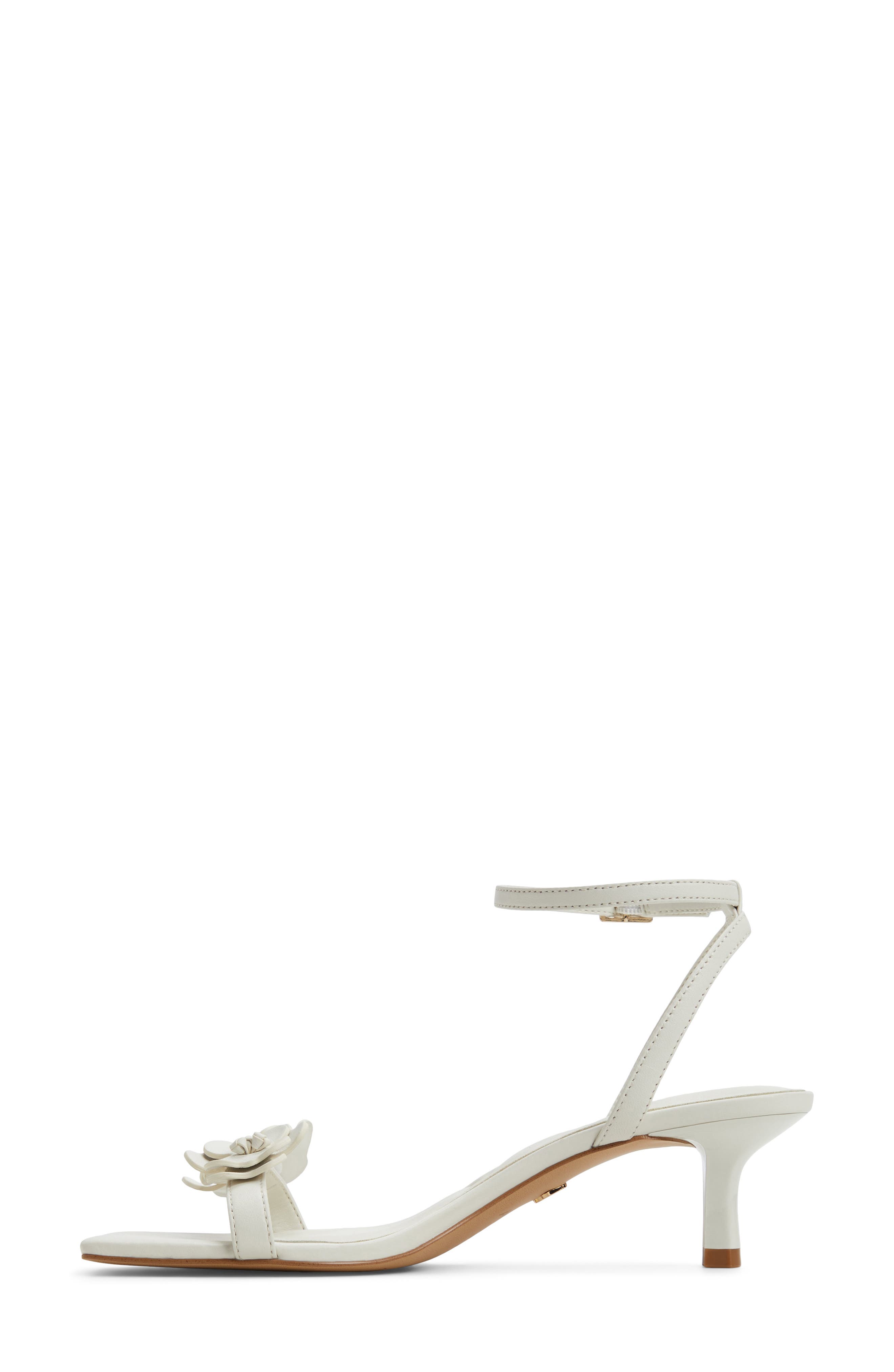 ALDO Daisyrose Ankle Strap Kitten Heel Sandal, Alternate, color, White/ Bone