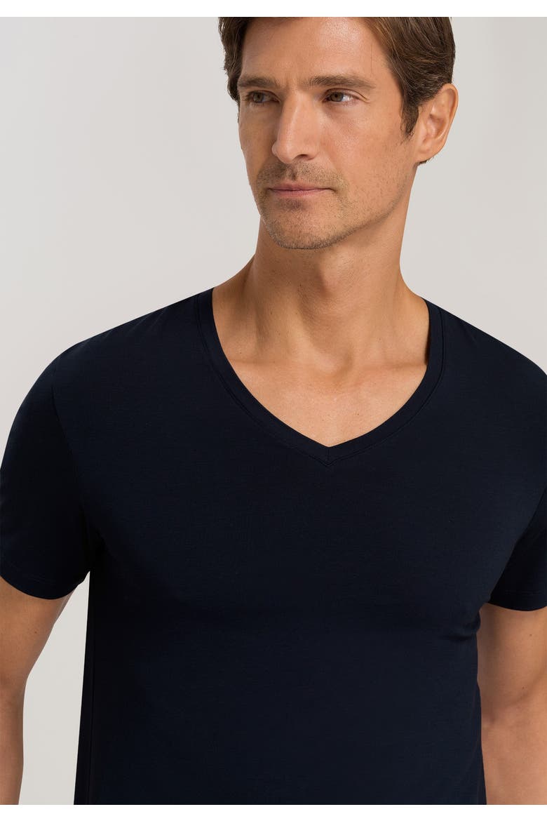 Cotton Superior Fitted V-Neck Cotton T-Shirt, Alternate, color, Midnight Navy