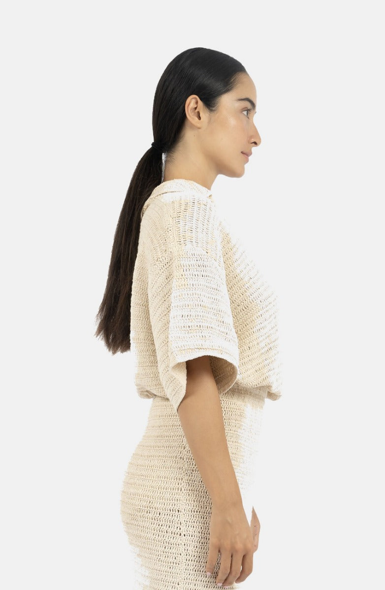 1People-US Sedona Crochet Polo Top, Alternate, color, Natural