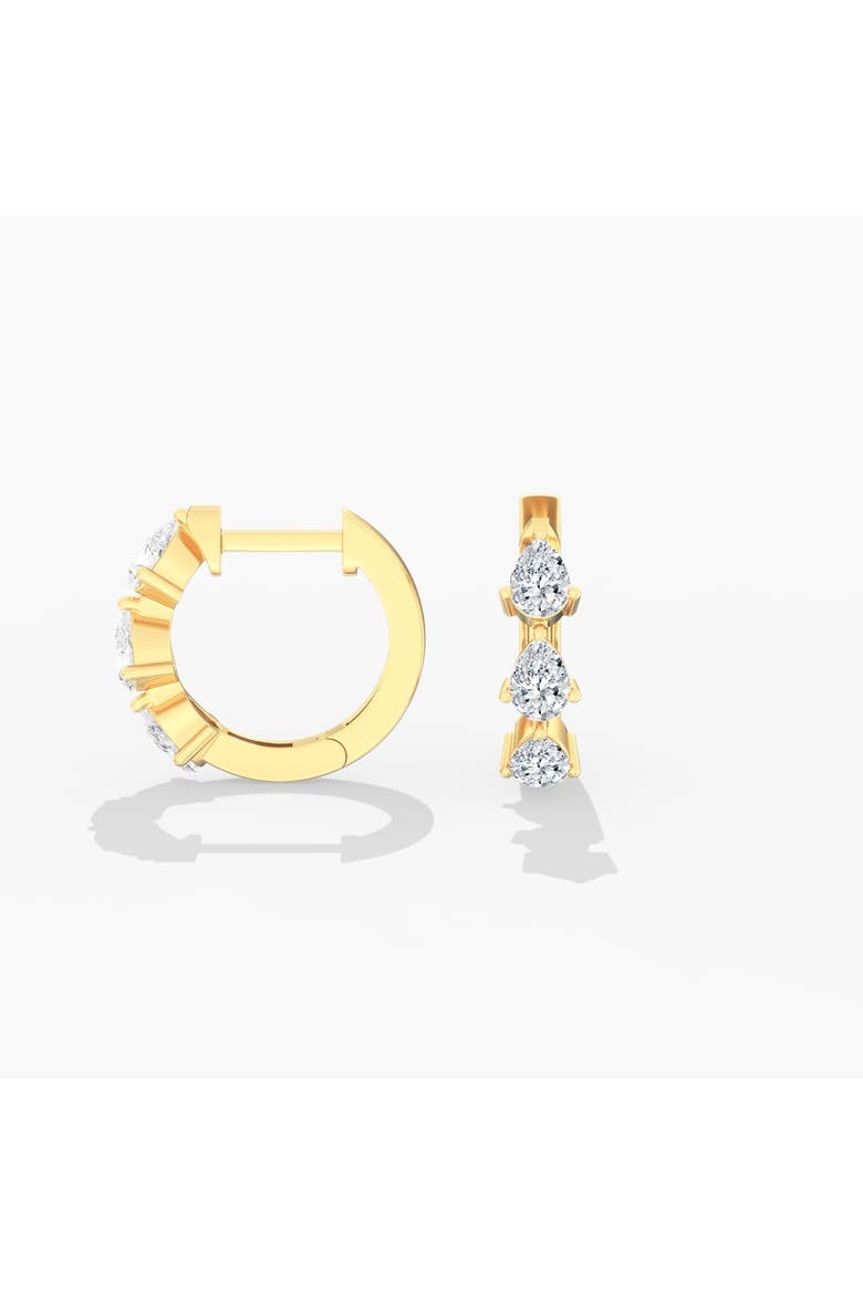 Pear Lab Diamond Huggie in 14K Gold, Alternate, color, Yellow Gold