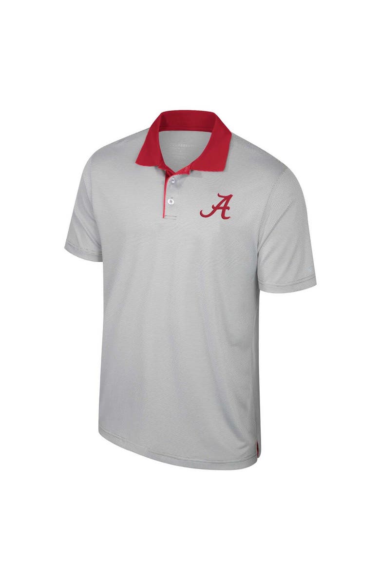 COLOSSEUM Men's Colosseum Gray Alabama Crimson Tide Big & Tall Tuck Striped Polo, Alternate, color, 