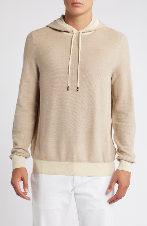 Hugo Boss Boss Trapani Mesh Sweater Hoodie In Open White