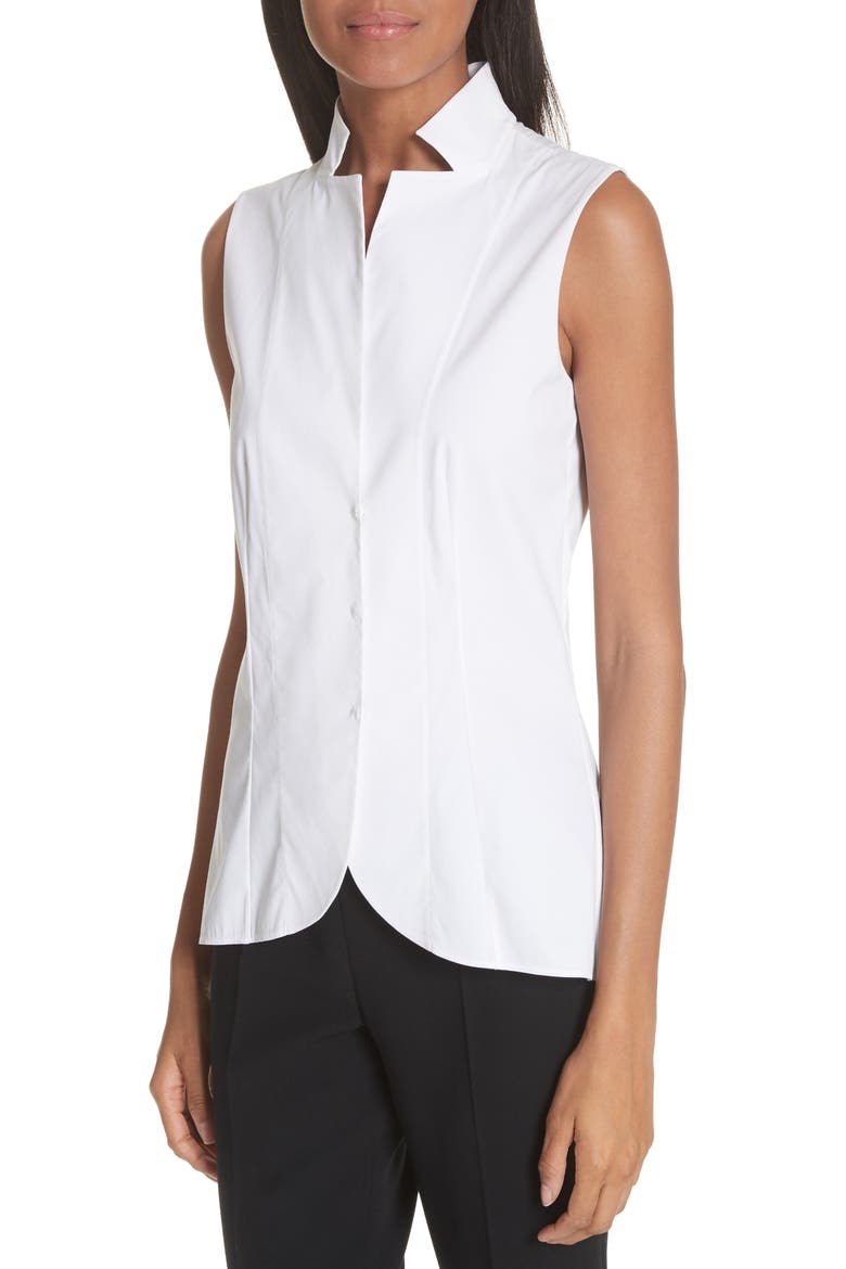 Notch Collar Blouse, Alternate, color, WHITE
