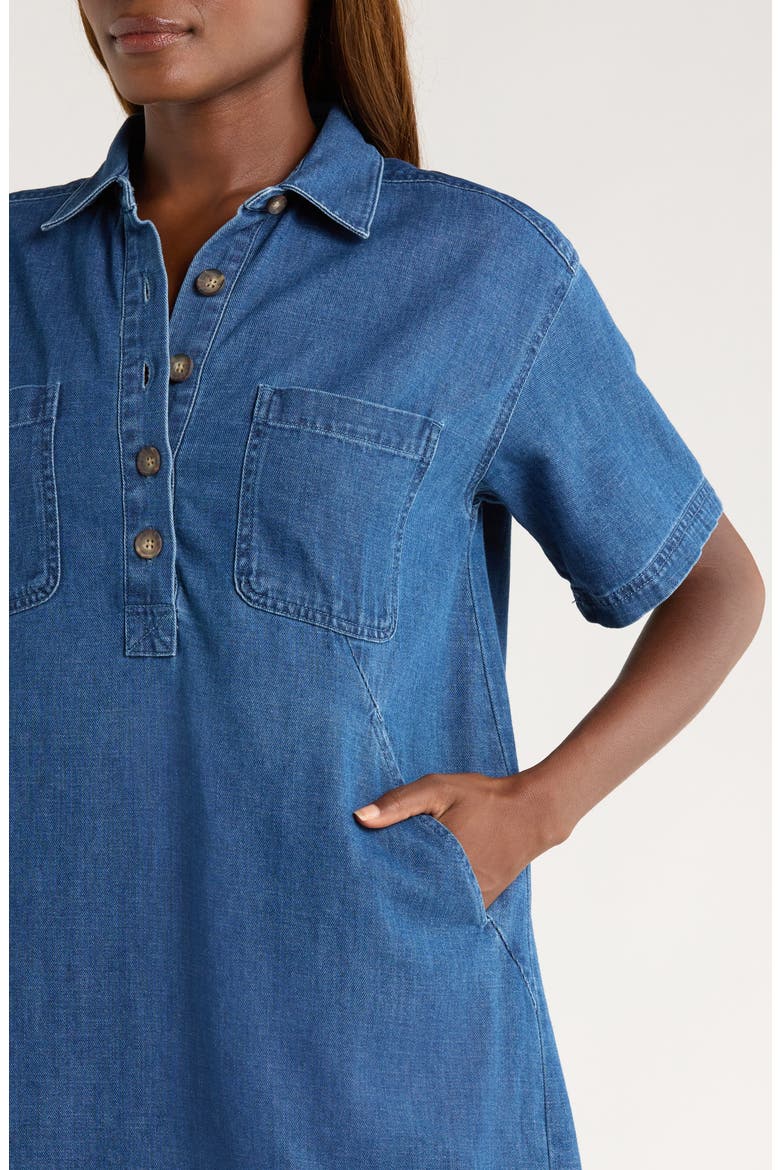 Liza Denim Minidress, Alternate, color, MEDIUM WASH