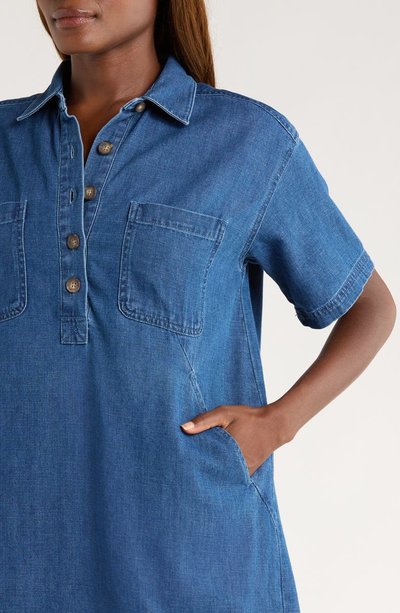 Marine Layer Liza Denim Minidress, Alternate, color, Medium Wash