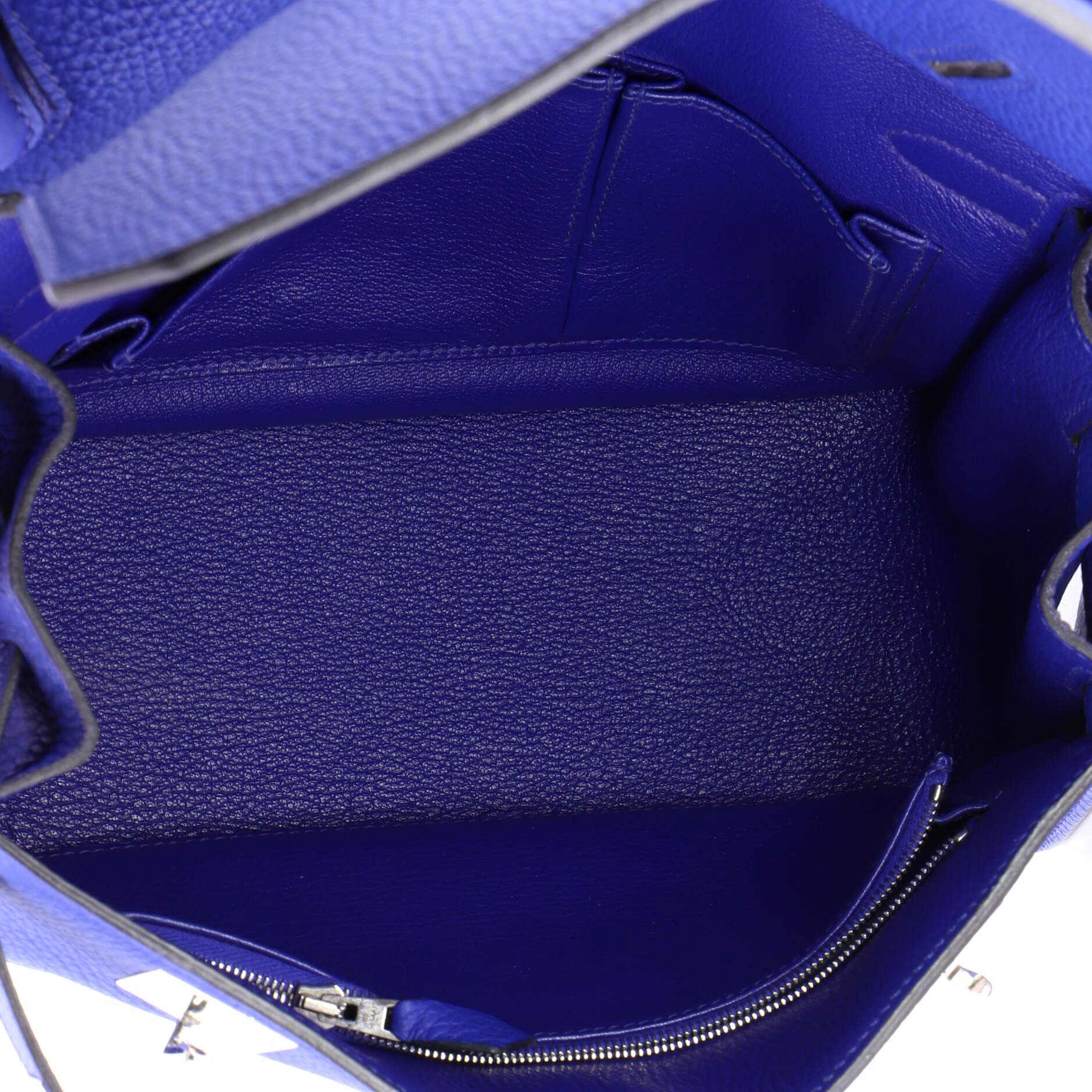 Pre-Owned Hermes Jypsiere Bag Clemence 28, Alternate, color, Bleu Electrique