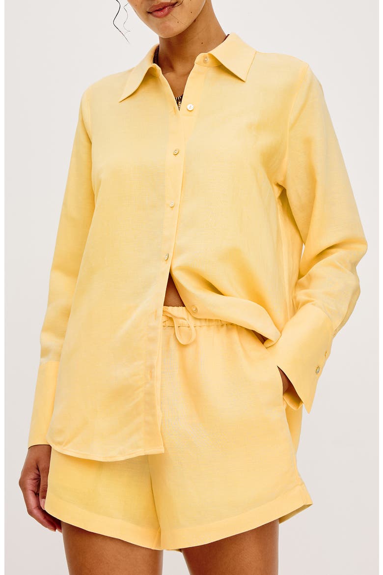 Knox Linen Blend Button-Up Shirt, Main, color, SUNSHINE