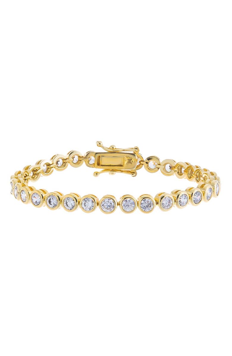 BY ADINA EDEN Bezel Tennis Bracelet, Main, color, Gold